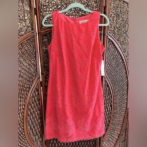 NWT Eliza J Lace Coral Sheath Dress - Size 6 - Party Dress, Casual Day, Wedding